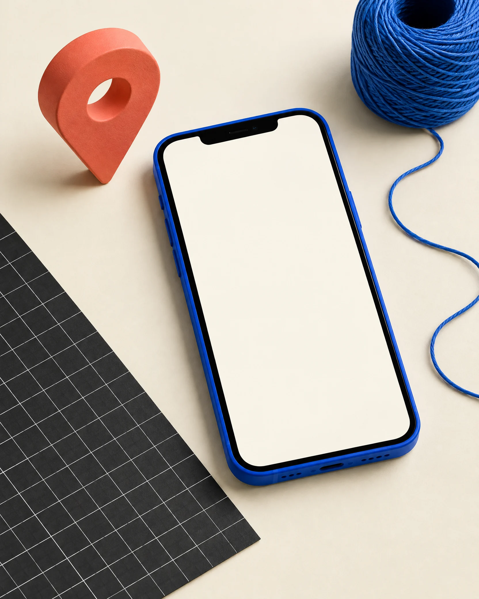 Phone mockup and map objects