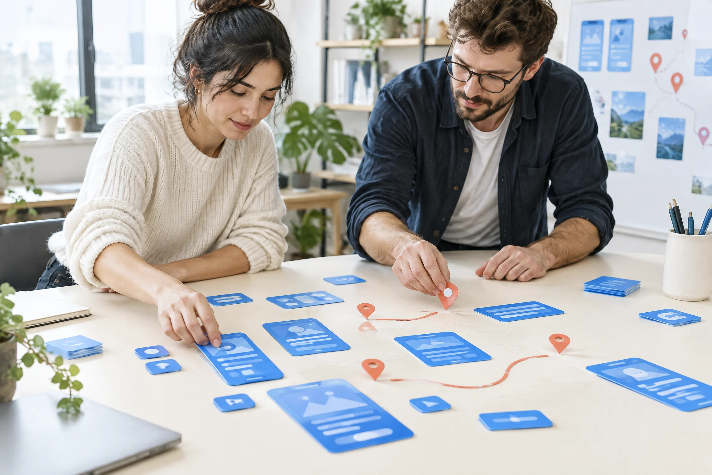 Designers arranging physical interface cards